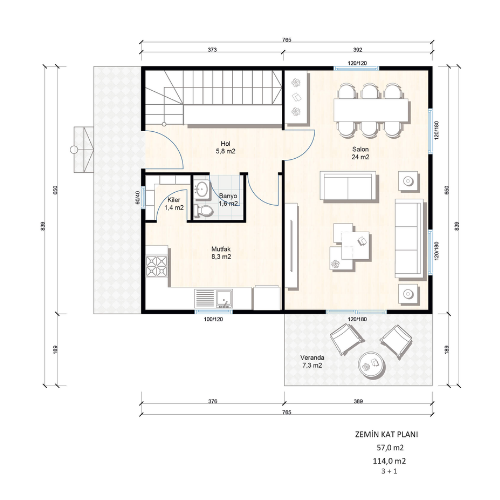 çift katlı prefabrik ev