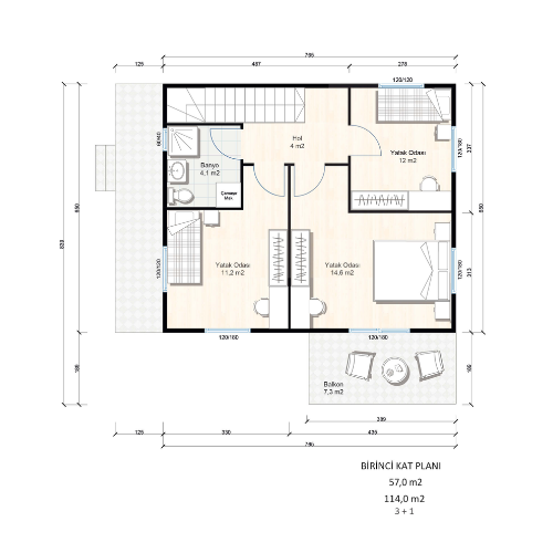 çift katlı prefabrik ev
